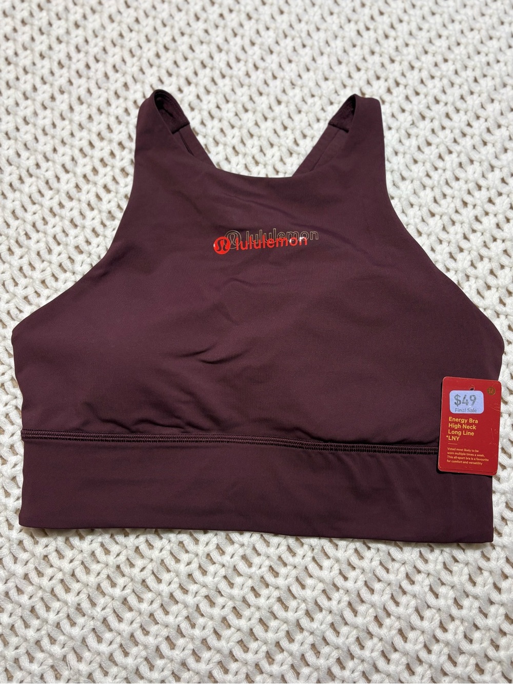 RARE! lululemon LNY energy bra high neck long line size 8